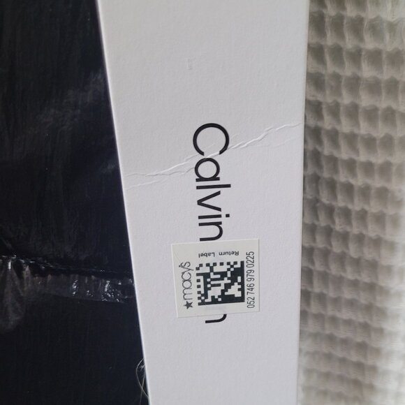 NWT Puffy Vest Womens CALVIN KLEIN Shiny Black Nylon Poly Size XL - Picture 8 of 16